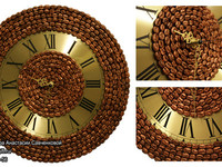 Часы из кофейных зерен Антик бронза