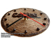 Часы из кофейных зерен Карамель