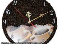 часы из кофе на кухню Бежу