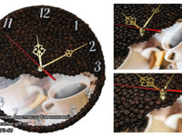 часы из кофе на кухню Бежу